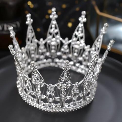 Crown Princess and Bridal Tiara Luxury Crystal Silver Color Jewelry Wedding Diadem Elf Head Wear Jewelry