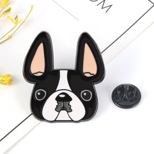 Creative dog head brooch women men hat clothing Collar Pin Backpack Badge High Quality enamel pin Metal Brooches Jewelry