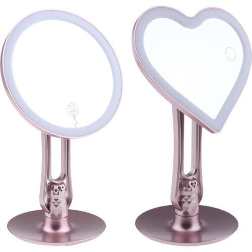 MagiDeal USB Premium Makeup Mirror with LED Lights Aromatherapy Cosmetic Organizer Stand Mirror