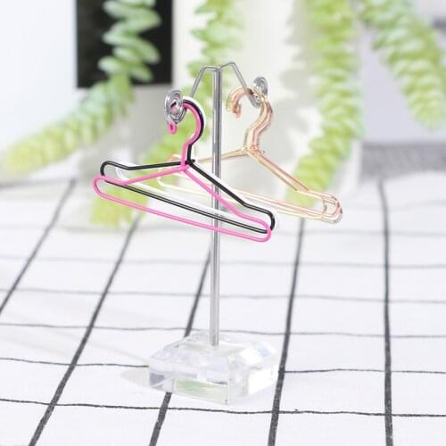 5pcs 65mm Mini Dollhouse Miniature Hangers Clothes Doll Wardrobe Accessory for 1/6 Doll House or Dolls