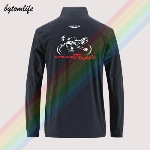 Moto Triumph Speed Triple Casual Sweatshirts jacket mens Outdoor zippered comfortable Light Back printing Asian size
