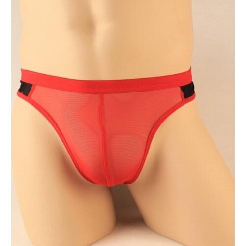 Mens Sexy Panties Ultra-Thin Mesh See-through Briefs Underwear Temptation Low-waist Underpant Porn G-String Hot Erotic Thongs