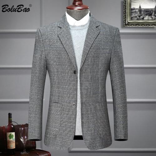 BOLUBAO Brand Men Blazer New Retro Mens Suit High Quality Fashion Business Style Slim Fit Comfortable Fabric Male Dark Blazer