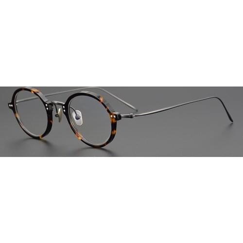Vintage Acetate Glasses Frame Men Small Round Optical Myopia Prescription Titanium Eyeglasses Frame Women Luxury Brand Eyewear