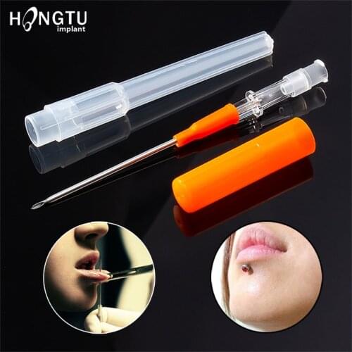 1PCS Disposable Sterile Body Piercing Needles Medical Tattoo Piercing Kit Needles for Navel Nipple Ear Nose Lip 14g/16g/18g/20g