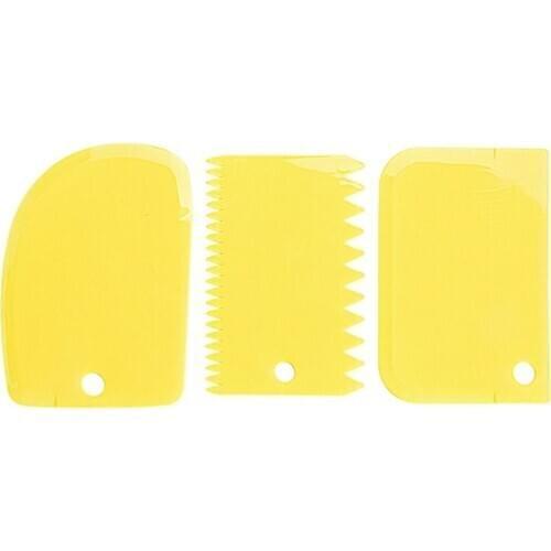 3 Pcs DIY Cake Bowl Scrapers Set Plastic Dough Cutter for Home and Kitchen Fondant Icing Edge Decorating Tools Supplies