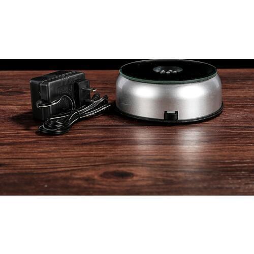 Lighted Silver color LED Plastic Stand Base for Crystal Cube Display 7 Multicolor Bulbs