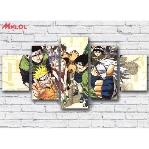 Modern 5 Piece Wall Art Canvas Japan Naruto Poster Print Hot Anime Wall Art Painting Art Pictures For Living Room Home Decor