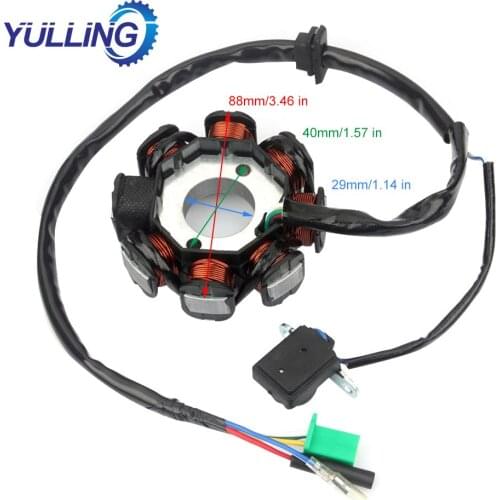 YULLING DC Ignition Stator Magneto Coil Generator 8 Poles for GY6 150cc 125cc Chinese Scooter Moped ATV Quad Pocket Bike