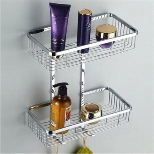 Bathroom Corner Shelf 304 Stainless Steel Shower Rack Storage Organizer Basket Holder Bath Hardware Wall Mounted Nail Punched
