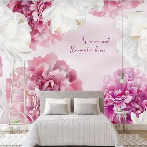 Wellyu Custom wallpaper pink purple modern minimalist gradient floral background wall custom large mural green wallpaper