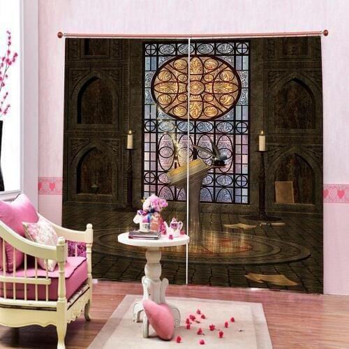 European Style Architectural House Room Starlight Curtains Large Window Window Curtains Dark Curtain Bedroom Drapes