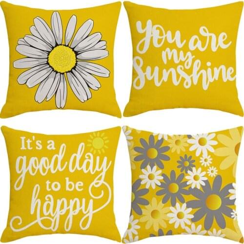 Yellow Flowers Cushion Covers Throw Pillow Cover Pillowcase Cushions for Sofa Bed Living room Home Decor Pillow Case 45*45cm
