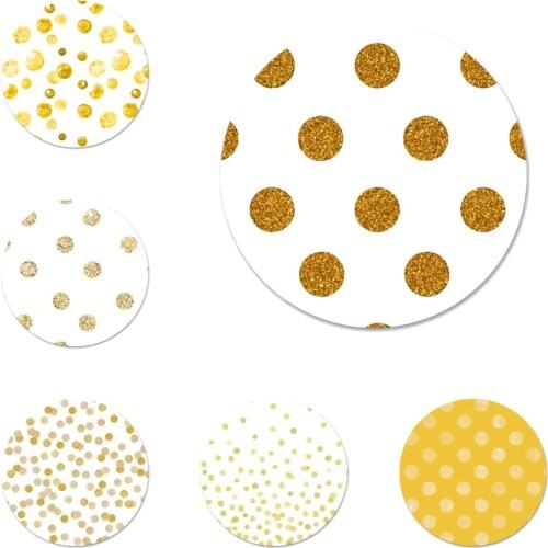Yellow Golden Pattern to polka dot Icons Pins Badge Decoration Brooches Metal Badges For Clothes Backpack Decoration