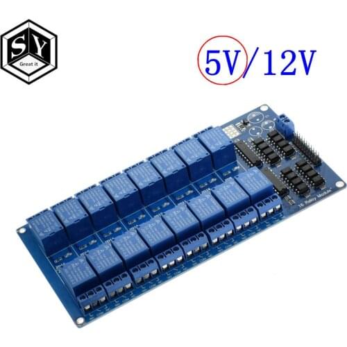 1PCS Great IT 5V 16 Channel Relay Module for Arduino ARM PIC AVR DSP Electronic Relay Plate Belt optocoupler isolation