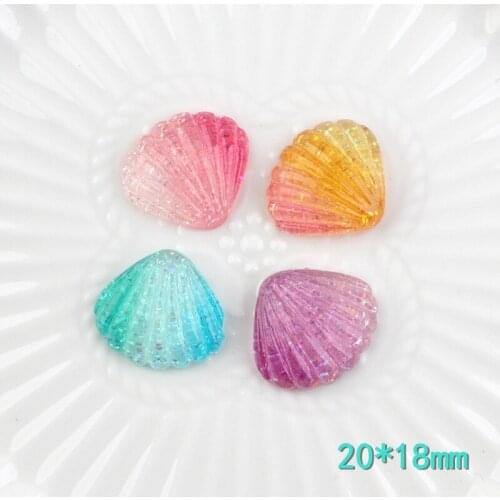 10pcs 20*18MM DIY resin decorative color shell charms pendants kawaii cabochon ornament craft decoration fashion jewelry making