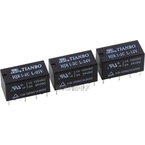 2PCS Relay HJR1-2C-L-5V HJR1-2C-L-12V HJR1-2C-L-24V 2A 8-Pin Replacement G5V-2-12VDC