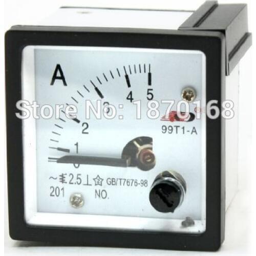 99T1 Square Panel Mount Moving Vane 5A 10/5A 15/5A 20/5A 30/5A 50/5A 75/5A 100/5A 150/5A 200/5A 1K/5 AC Analog Ammeter 48mmx48mm