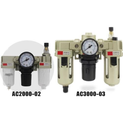 AC2000-02 AC2000-02D AC2000- AC2000 Pneumatic Air Source Treatment Units,1/4" Port Filter Regulator Lubricator Combination FRL