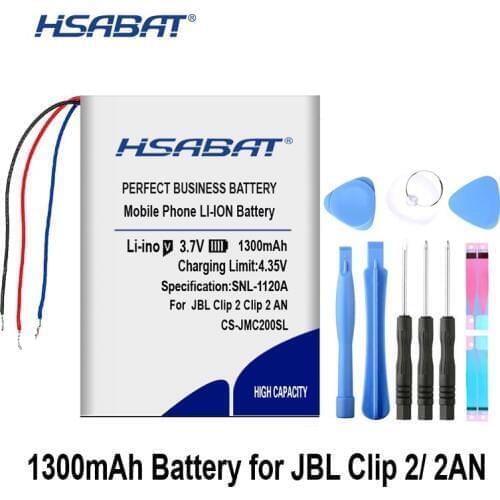 HSABAT GSP383555 1300mAh Battery for JBL Clip 2, Clip 2 AN, CLIP2BLKAM, CS056US, P04405201 Batteries
