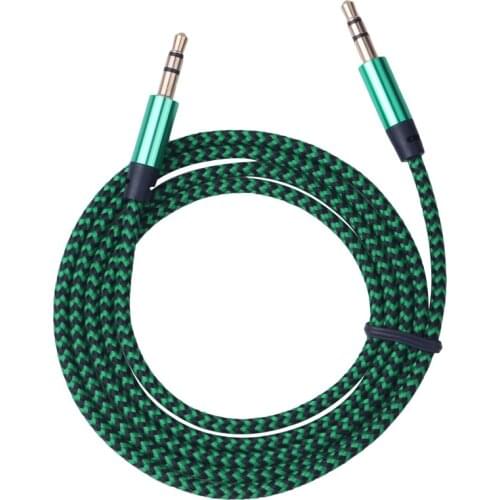 1m AUX Audio Cable 3.5mm Jack Male to Male Nylon Gold Plug Auto Car Audio Cable for iPhone 4 5 6 Samsung Xiaomi 1 Plus