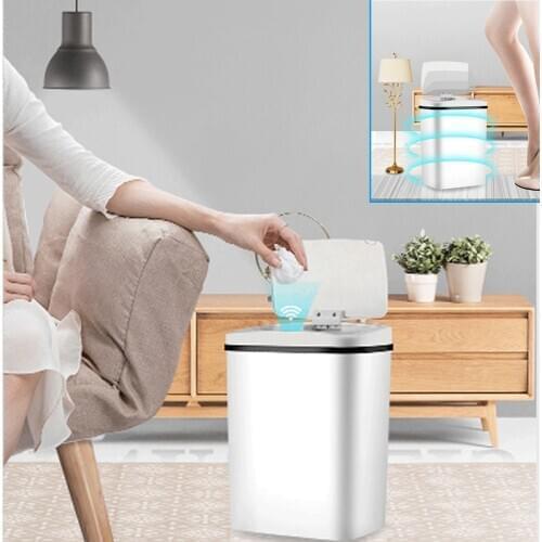 Trash Automatic Smart Sensor Trash Can Garbage Bin Touchless Intelligent Trash Rubbish For Kitchen Home Organizer