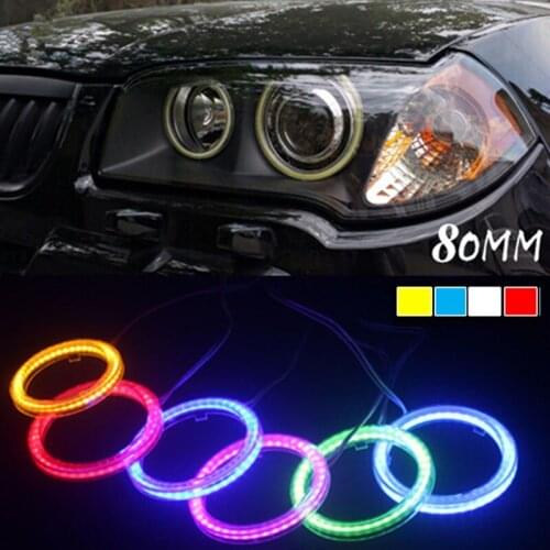 Car Lights COB LED Angel Eyes Shell Halo Ring Bulb Fog Lamps Auto Headlights Accessories Waterproof Personalise 1 Pc 80mm