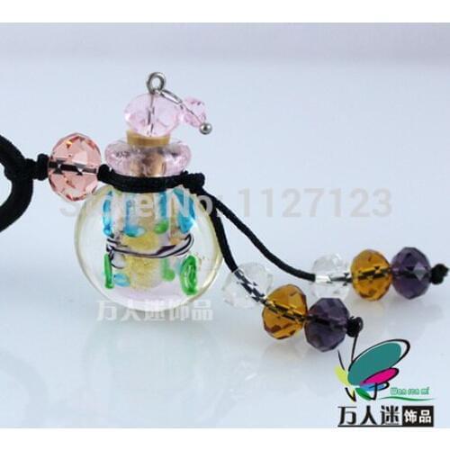 Free shipping !!5pcs Essential oil bottle necklace (pink),fragrance bottle pendant,Aroma oil necklace