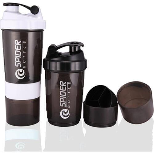 Modern Portable Protein Powder Shaker Bottle High Capacity Drinking Container with Powder Case Plastic Blend Sports Water Cup