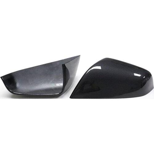 Car Dry Carbon Fiber Side Mirror Cover for Tesla Model S -2020 Rear View Mirror Cover Trim Accessories,Bright Color