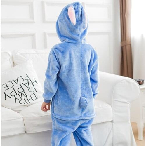 Winter Stitch Dragon Bird Monkey Bear Cosplay Halloween Costumes For Kids Animal Onesie Hooded Christmas Flannel Pajama Kigurumi
