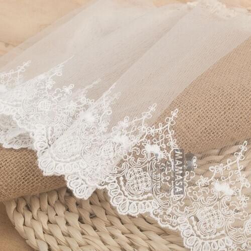 Hot sale high quality thin and delicate embroidery wedding dress skirt DIY manual embroidery lace 19 cm