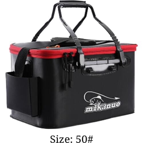 11L/35L Black Collapsible Fishing Box Folding Thicken Live Fishing Box Tank Bucket Camping Fishing Tackle Fishbox Storage Bag