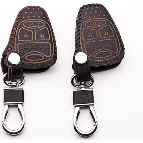 3 buttons leather car remote key case for jeep grand cherokee compass patriot dodge journey for chrysler 300c car key cover