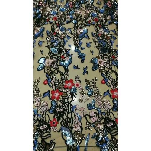 Special 5 yards African NET Lace with sequins Bridal Tulle lace Fabric hot sale BZL-6413 embroider net Lace Nigeria lace fabric