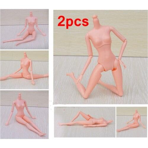 2pcs/lot Birthday Gift DIY Kids Toy 12 Joints Doll Naked Body For 11.5" BJD Dollhouse For 1/6 BJD Doll Without Head