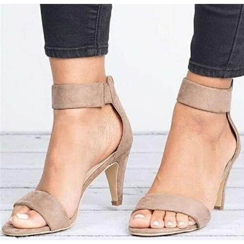 Summer Woman Sandals 2020 Ankle Strap Sandals Ladies Low Heel Beach Shoes Peep Toe Female Party Shoes Footwear 7cm Casual Style
