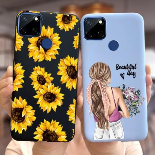 Cute Sunflower Case For Oppo Realme C12 C25 Case Soft Silicone Back Cover For Realme Narzo 30A 20 Narzo30A RealmeC25 Phone Cases