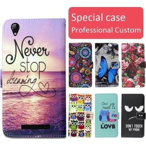 Fashion cartoon printed flip wallet leather case for Fly FS524 Knockout with Card Slot phone bag book case,free gift