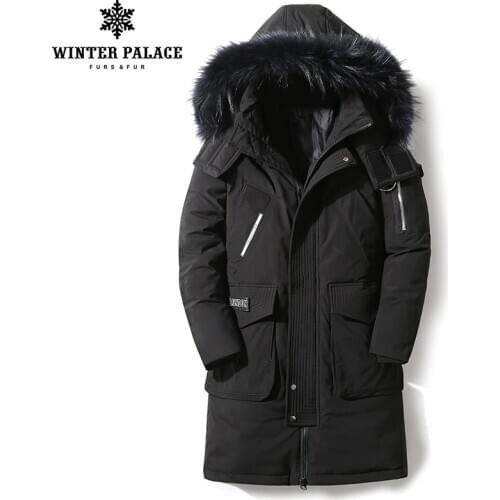 WINTER PALACE 2020 new winter mens warm down jacket high quality coat with fur collar down coat brand male clothing 896