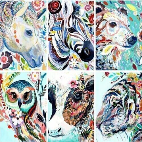 40x50cm Paint By Number Canvas Painting Kits Animals DIY Unframe Acrylic Paint Coloring By Numbers Cartoon Handpainted Gift