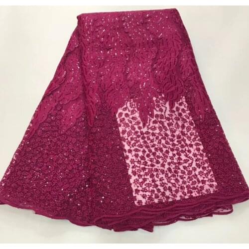 Nigerian sequin lace fabric 2021 French wedding tulle lace fabric high quality African lace fabric R3980