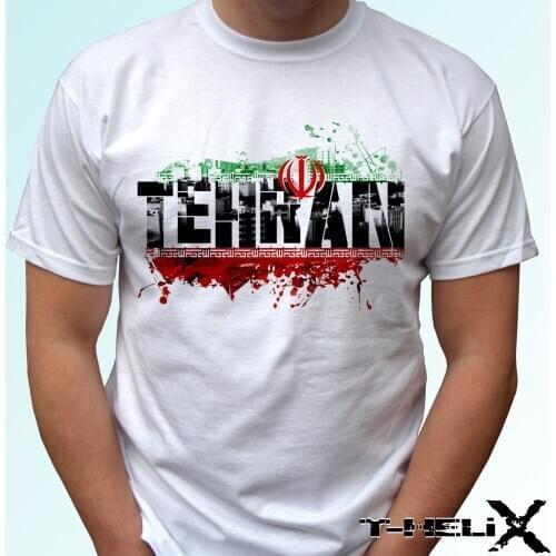 New Brand-Clothing T Shirts Tehran Iran Flag - White T Shirt Top Tee Design - Mens Womens Kids Baby Sizes Summer Fashion