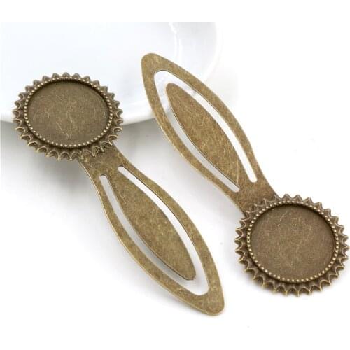 New Fashion 2pcs 20mm Inner Size Antique Bronze Vintage Style Handmade Bookmark Cabochon Base Cameo Setting (I1-20)