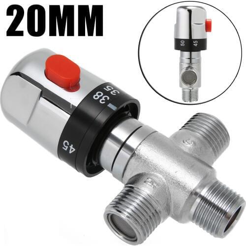 Quality Thermostatic Mixing Valve Adjustable Water Heater Temperature Valve 20mm Shower Washroom Faucet Valve Hardware Tool