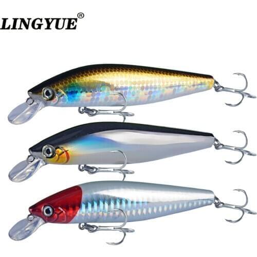 LINGYUE New Sinking Silent Wobbler Fishing Lure 15g 17g 110mm Tungsten Magnetic System Suspend Minnow Pike Bait 6# Hook Tackle