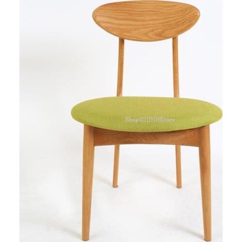 Nordic Solid Wood Dining Chair Modern Simple Cloth Butterfly Chair White Oak Desk Stool Coffee Shop Restaurant Back Chair