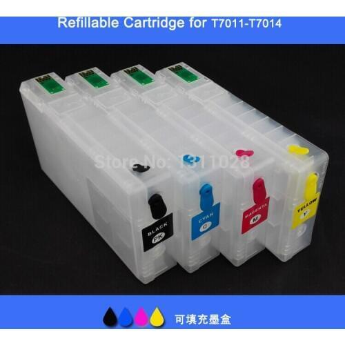 INK WAY T7011-T7014 T7011 T7012 T7013 T7014 EMPTY Refillable ink cartridge with auto reset chip