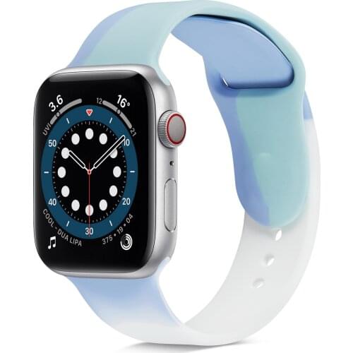 2021 new mixed color Silicone Strap For apple watch band 44mm 40mm 38mm 42mm Sport bracelet for iWatch series 6 5 4 3 SE band