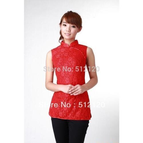 Shanghai Story new sale high quality chinese traditional clothing cheongsam top woman Lace Sleeveless cheongsam top